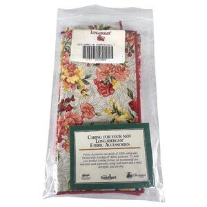 New Longaberger Snapdragon Cloth Napkins Floral Set Of 2 May Series 17x17 Fabric